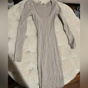 Meshki Beige Ribbed Knit Top